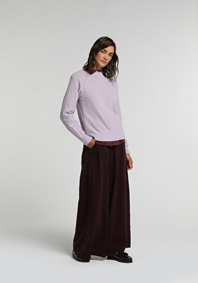 Image de Pantalon Violet  High Rise Sergé Regular Fit Femme