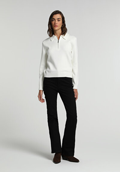 Image de Pull Blanc Regular Fit Manches Longues  Femme