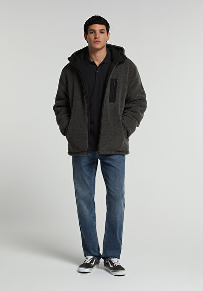 Image de Veste Anthracite Regular Fit Manches Longues Polyester Homme