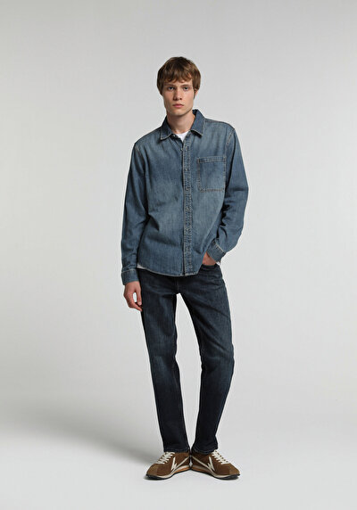 Image de Shırt À Manches Longues Regular Fit Droit Jean Homme