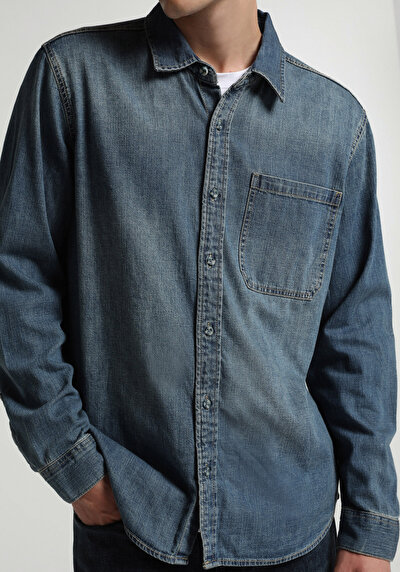 Image de Shırt À Manches Longues  Regular Fit Droit Jean Homme
