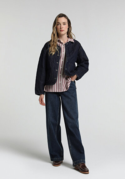 Image de 978 Edna Pantalon En Jean Baggy Wide Leg Fit Femme