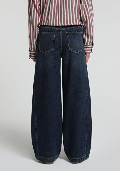 Image de 978 Edna Pantalon En Jean Baggy Wide Leg Fit Femme