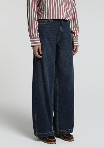 Image de 978 Edna Pantalon En Jean    Baggy Wide Leg Fit Femme