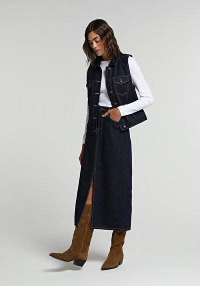 Image de Jupe  Slim Fit Droit Jean Mdi Femme