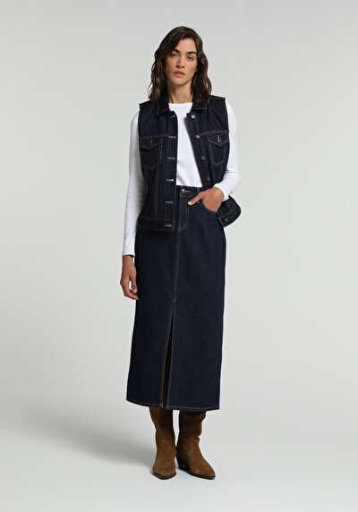 Image de Jupe  Slim Fit Droit Jean Mdi Femme
