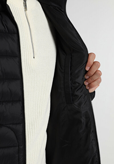 Image de Veste Noir Slim Fit Manches Longues  Matelassé Homme
