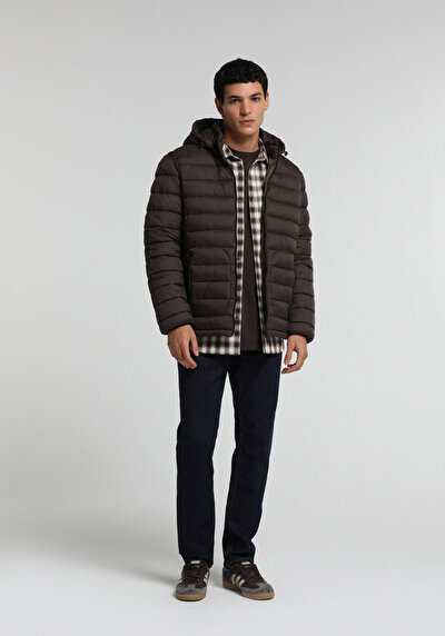 Image de Veste Marron Slim Fit Manches Longues  Matelassé Homme