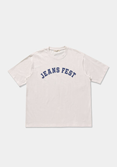 Image de T-shirt À Manches Courtes Blanc Oversize Fit Droit Homme