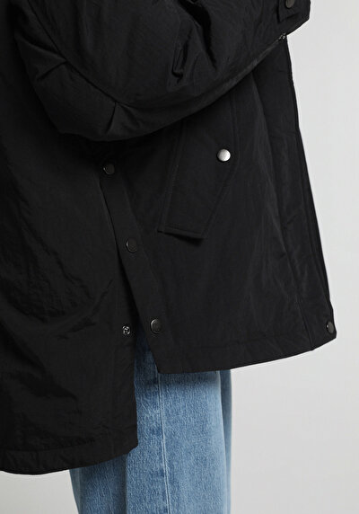 Image de Veste Noir Regular Fit Manches Longues  Gabardine Femme