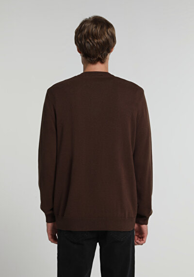 Image de Pull Marron Regular Fit Manches Longues  Homme