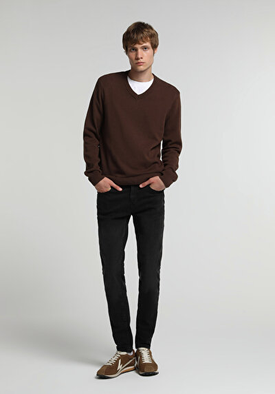 Image de Pull Marron Regular Fit Manches Longues  Homme