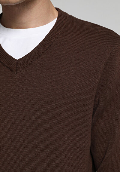 Image de Pull Marron Regular Fit Manches Longues  Homme