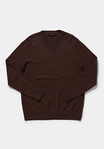 Image de Pull Marron Regular Fit Manches Longues  Homme