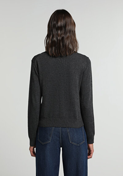 Image de Cardigan Tricot Anthracite Slim Fit Femme