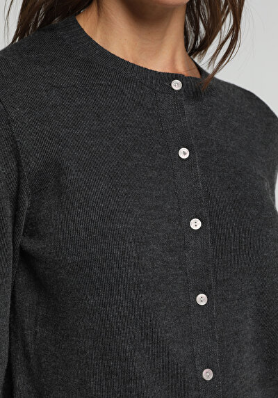 Image de Cardigan Tricot Anthracite Slim Fit Femme