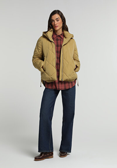 Image de Veste Marron Regular Fit Manches Longues Matelassé Femme