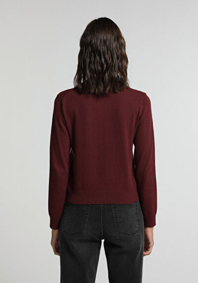 Image de Cardigan Tricot Bordeaux Slim Fit Femme