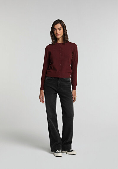 Image de Cardigan Tricot Bordeaux Slim Fit Femme