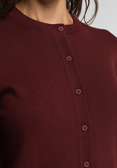 Image de Cardigan Tricot Bordeaux Slim Fit Femme