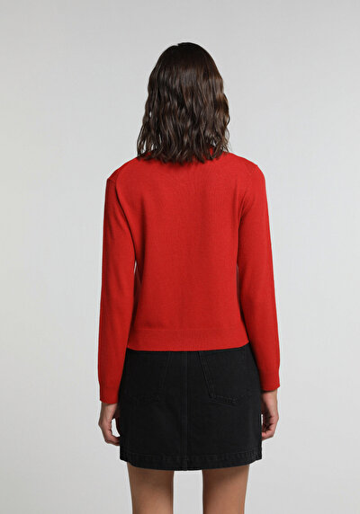 Image de Cardigan Tricot Rouge Slim Fit Femme
