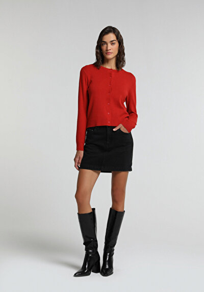 Image de Cardigan Tricot Rouge Slim Fit Femme