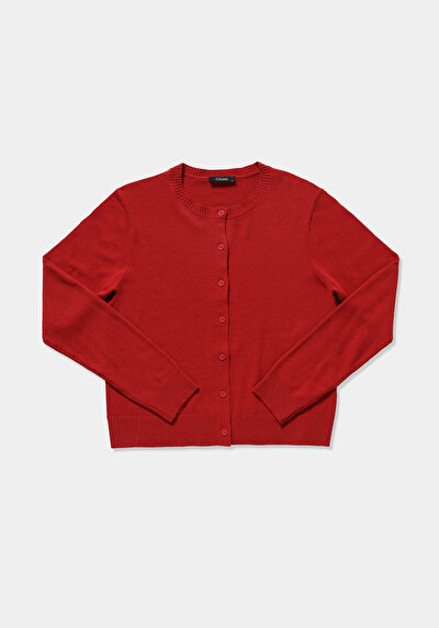 Image de Cardigan Tricot Rouge Slim Fit Femme