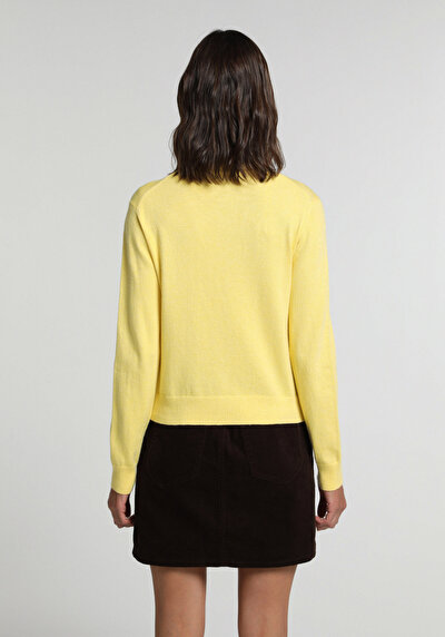 Image de Cardigan Tricot Jaune Slim Fit Femme