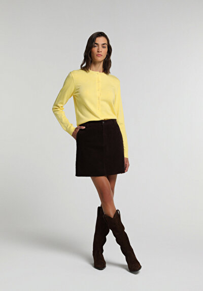 Image de Cardigan Tricot Jaune Slim Fit Femme
