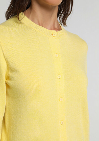 Image de Cardigan Tricot Jaune Slim Fit Femme