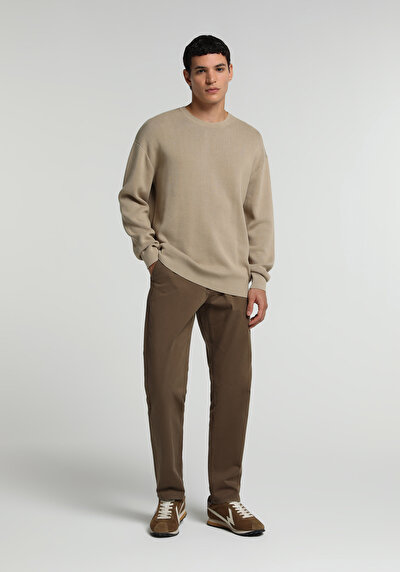 Image de Pull Beige Relaxed Fit Manches Longues  Homme