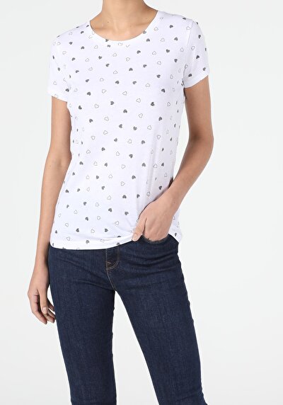 Image de T-shirt À Manches Courtes Blanc Slim Fit  Femme