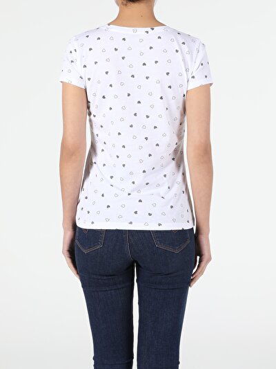 Image de T-shirt À Manches Courtes Blanc Slim Fit Femme