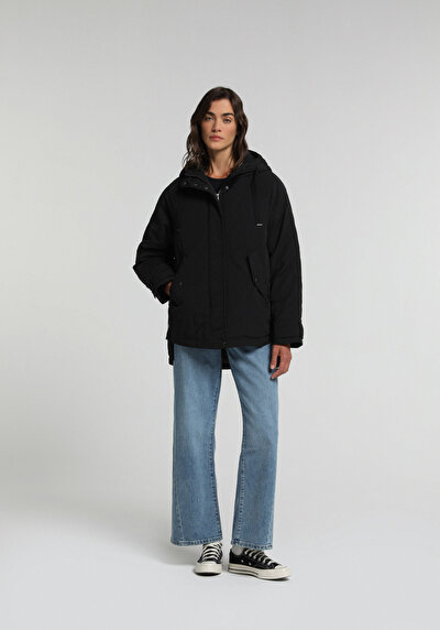 Image de Veste Noir Regular Fit Manches Longues  Gabardine Femme