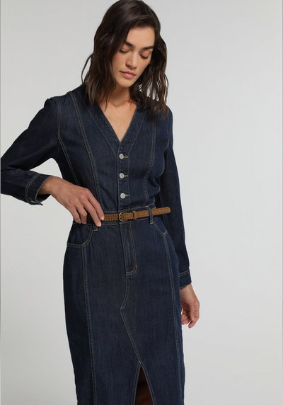 Image de Robe Slim Fit Manches Longues Mdi Jean Femme
