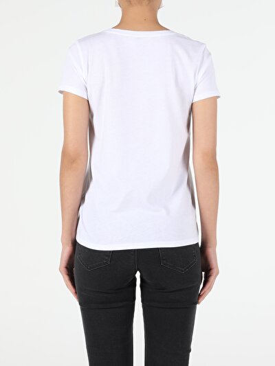 Image de T-shirt À Manches Courtes Blanc Regular Fit  Femme