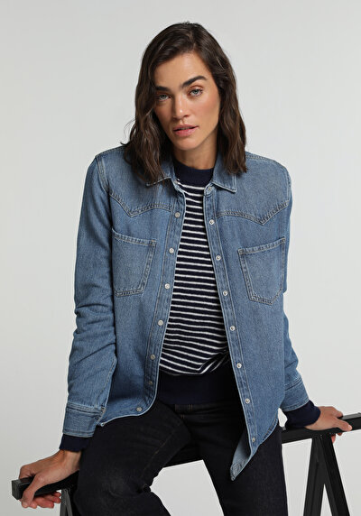 Image de Chemise À Manches Longues  Regular Fit Droit Jean Femme