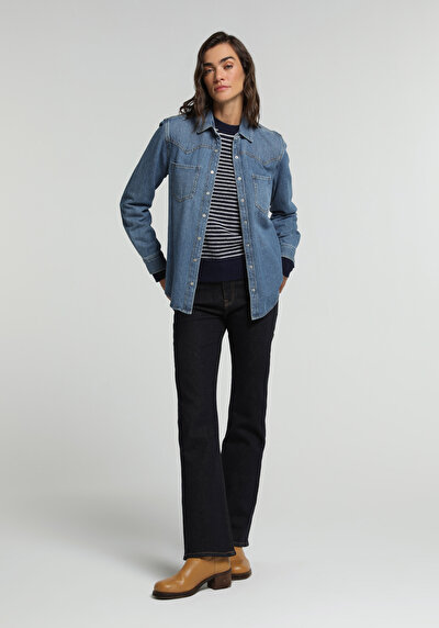 Image de Chemise À Manches Longues  Regular Fit Droit Jean Femme