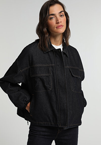 Image de Veste De Blazer Oversize Fit Manches Longues Jean Femme