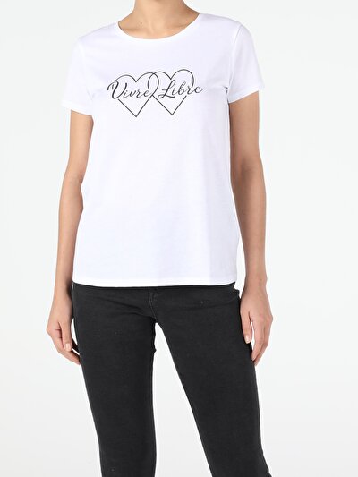 Image de T-shirt À Manches Courtes Blanc Regular Fit  Femme