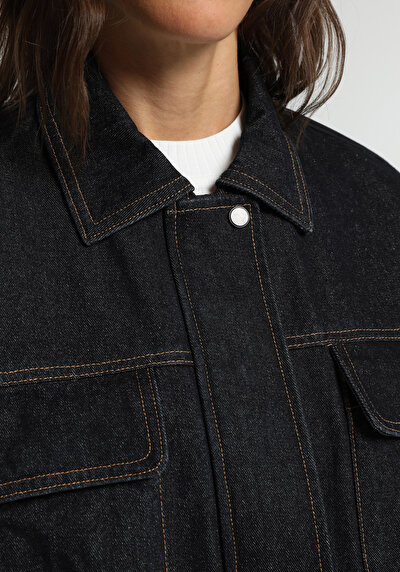 Image de Veste De Blazer Oversize Fit Manches Longues Jean Femme