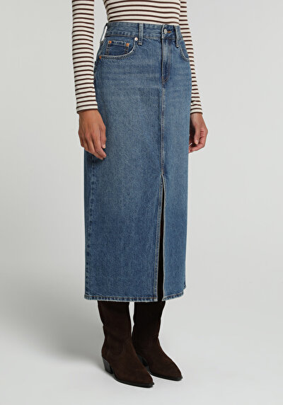 Image de Jupe Slim Fit Droit Jean Mdi Femme