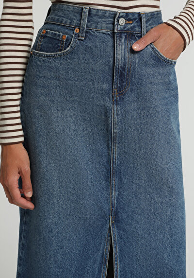 Image de Jupe  Slim Fit Droit Jean Mdi Femme