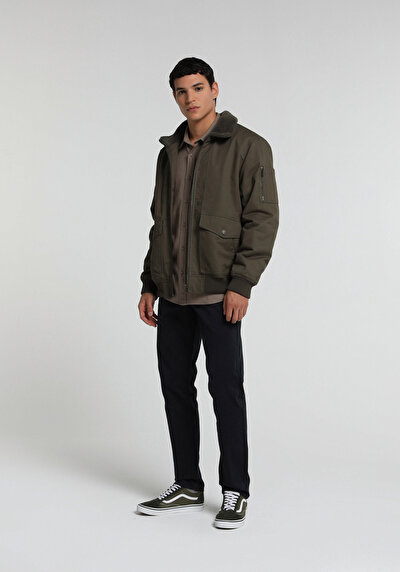 Image de Veste Kaki Regular Fit Manches Longues  Polyester Homme