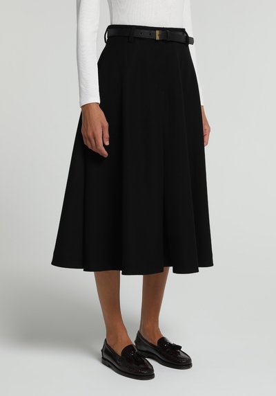 Image de Jupe Noir Midi Droit Sergé Mdi Femme