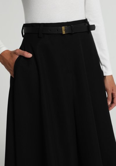 Image de Jupe Noir Midi Droit Sergé Mdi Femme