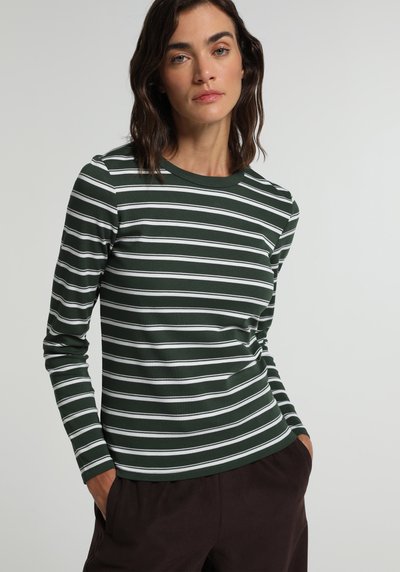 Image de T-shirt À Manches Longues Vert Slim Fit Femme