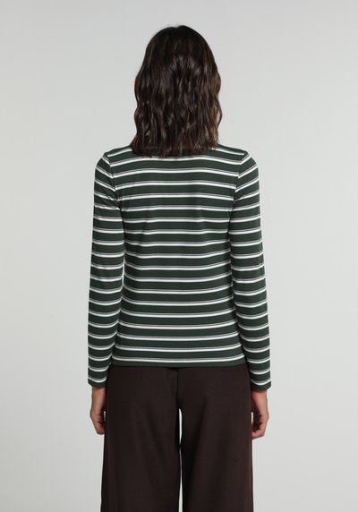 Image de T-shirt À Manches Longues Vert Slim Fit Femme