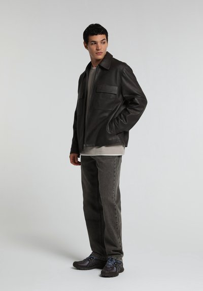 Image de Veste Pu Marron Manches Longues  Regular Fit Homme