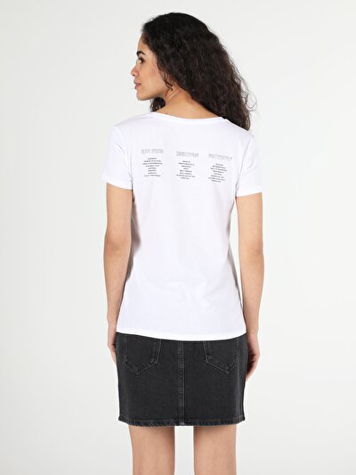 Image de T-shirt À Manches Courtes Blanc Regular Fit  Femme